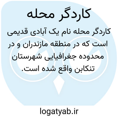 تصویر معنی کاردگر محله