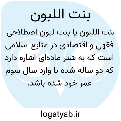تصویر معنی بنت اللبون