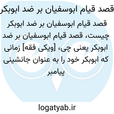 تصویر معنی قصد قیام ابوسفیان بر ضد ابوبکر