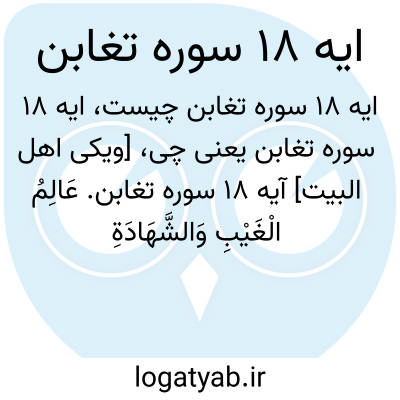 تصویر معنی ایه 18 سوره تغابن