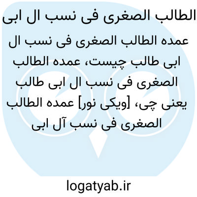 تصویر معنی عمده الطالب الصغری فی نسب ال ابی طالب