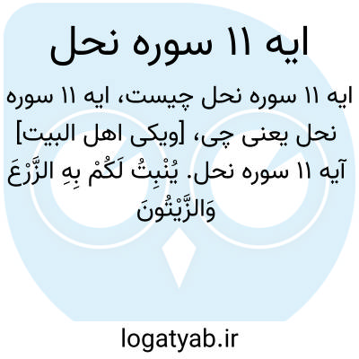 تصویر معنی ایه 11 سوره نحل